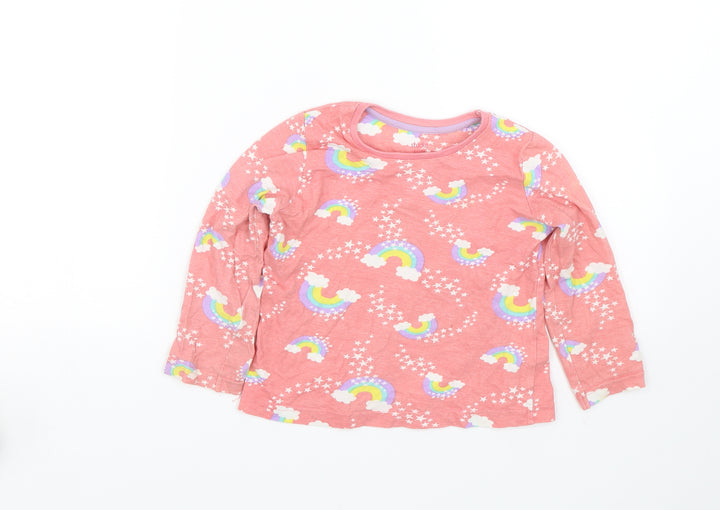 Studio Girls Pink   Basic T-Shirt Size 5-6 Years  - Rainbow