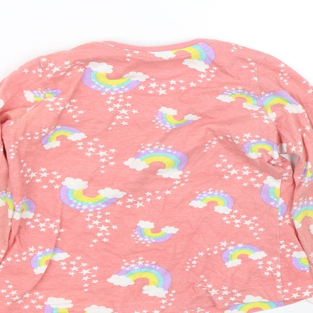 Studio Girls Pink   Basic T-Shirt Size 5-6 Years  - Rainbow