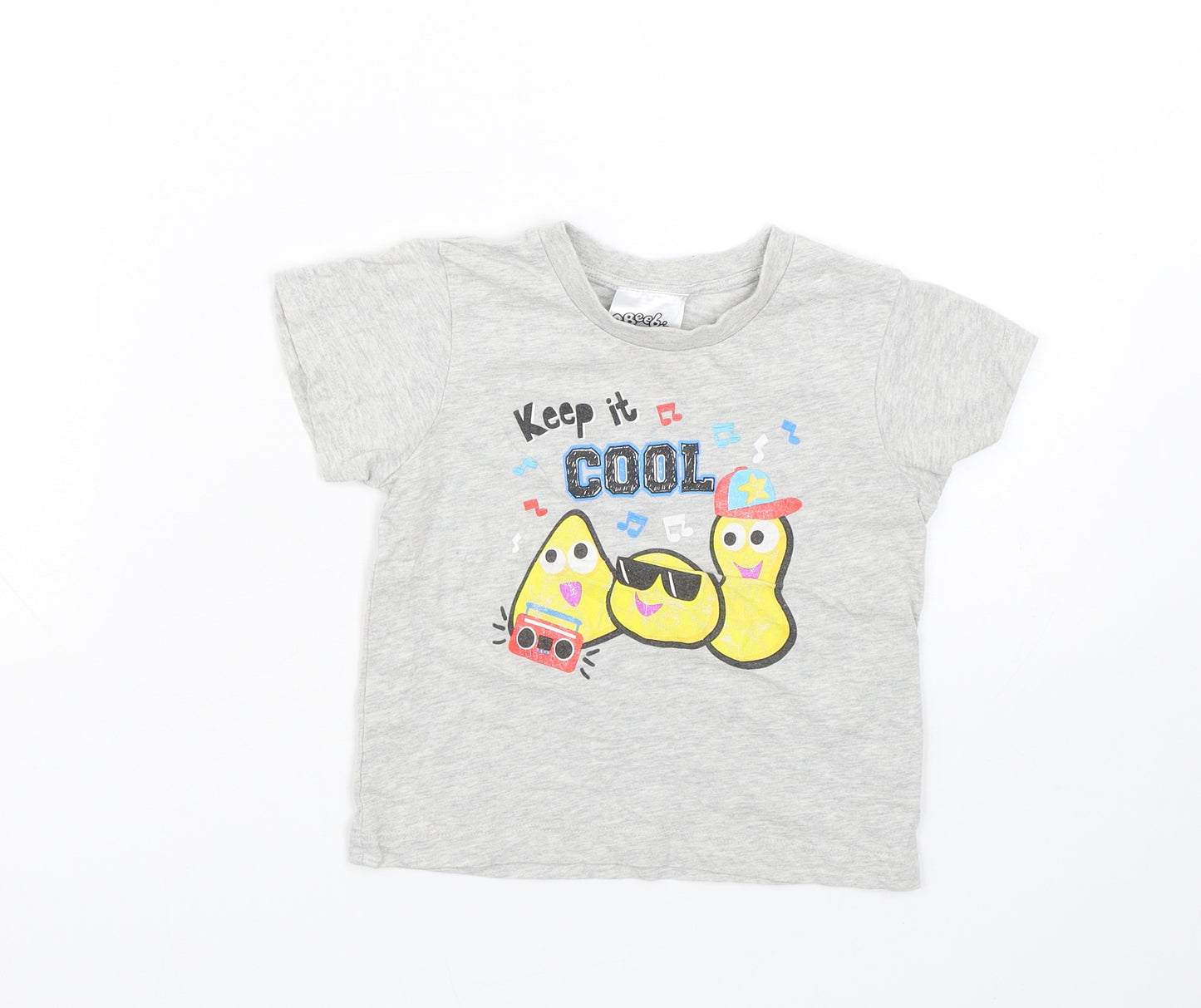 Cbeebies Boys Grey   Basic T-Shirt Size 2-3 Years