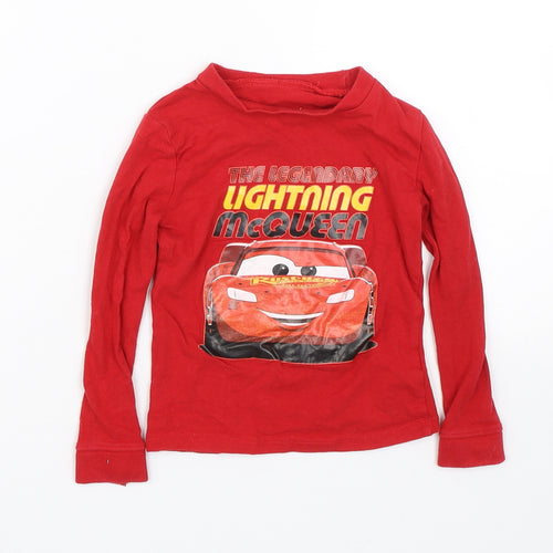 Character.com Boys Red   Basic T-Shirt Size 4 Years  - Cars
