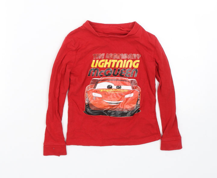 Character.com Boys Red   Basic T-Shirt Size 4 Years  - Cars