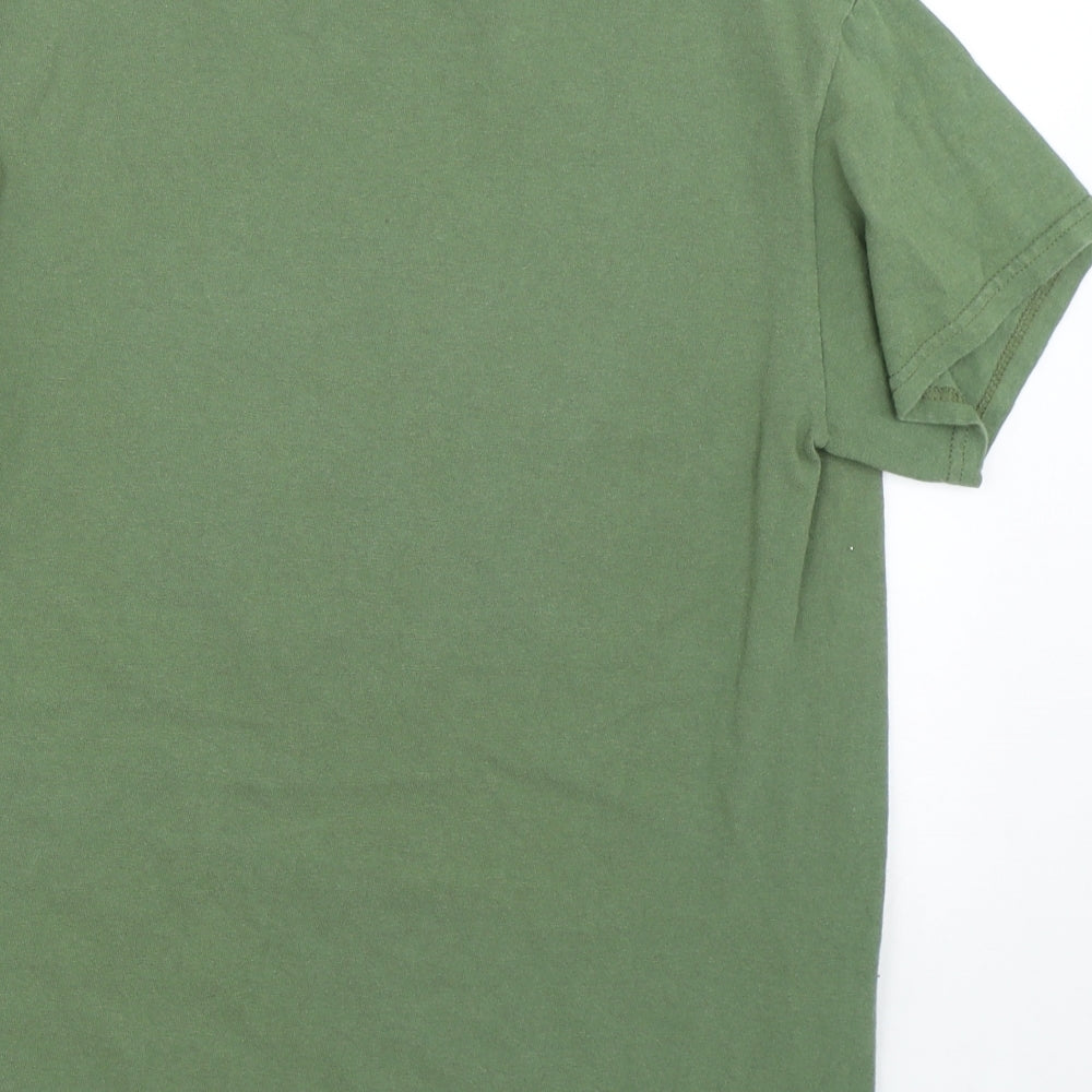 Gildan Mens Green    T-Shirt Size S  - Deadpool & Black Panther