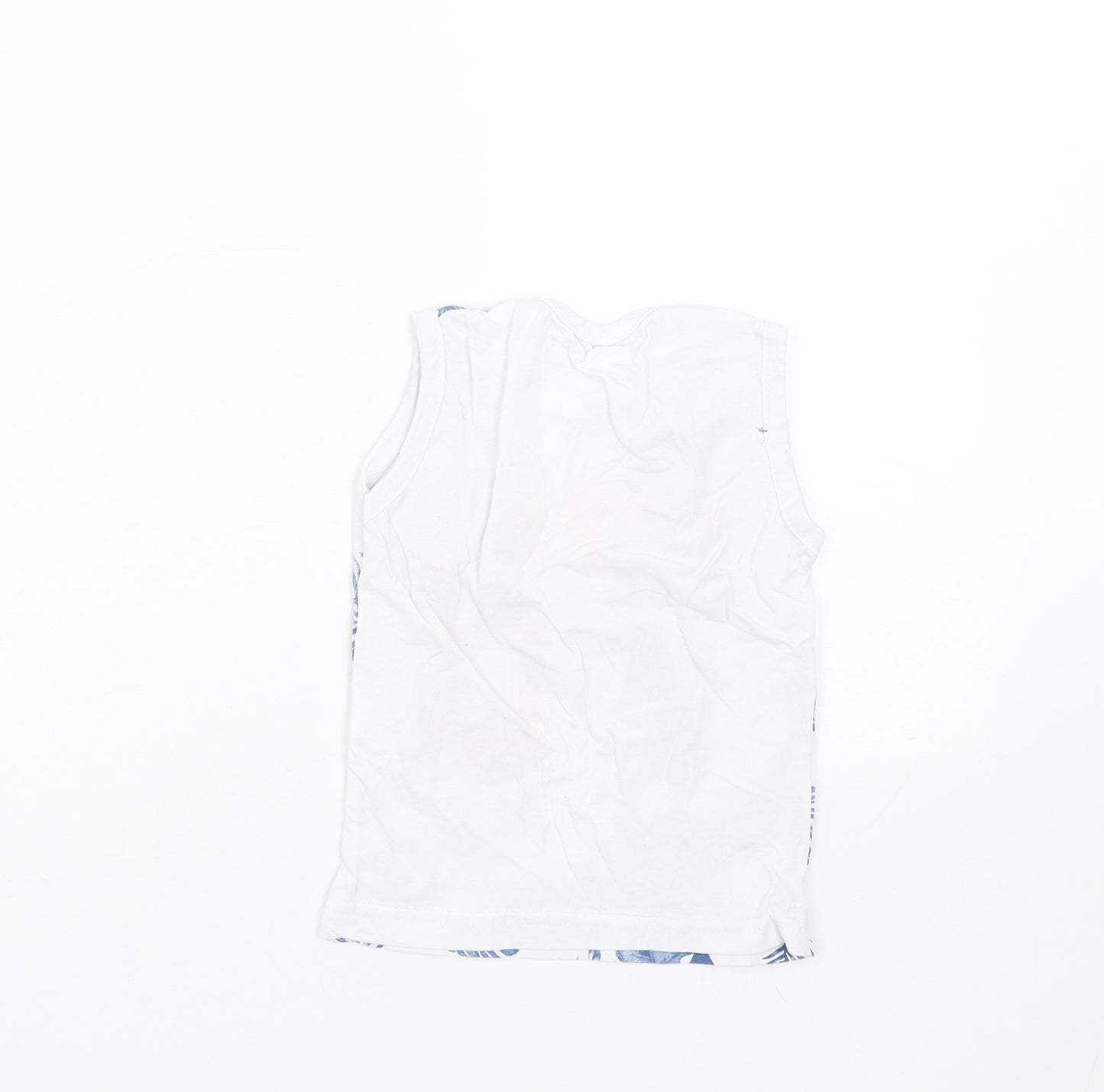 Preworn Boys White Floral  Basic Tank Size 3 Years