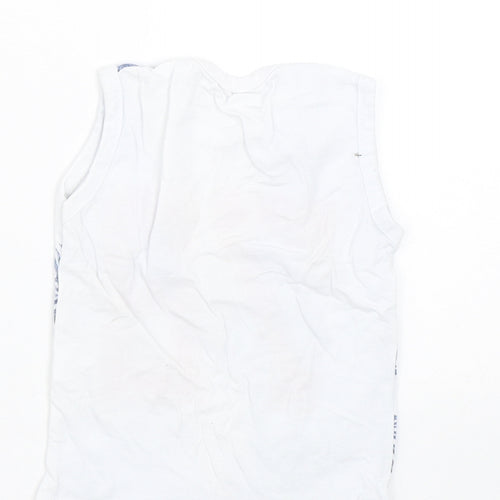 Preworn Boys White Floral  Basic Tank Size 3 Years