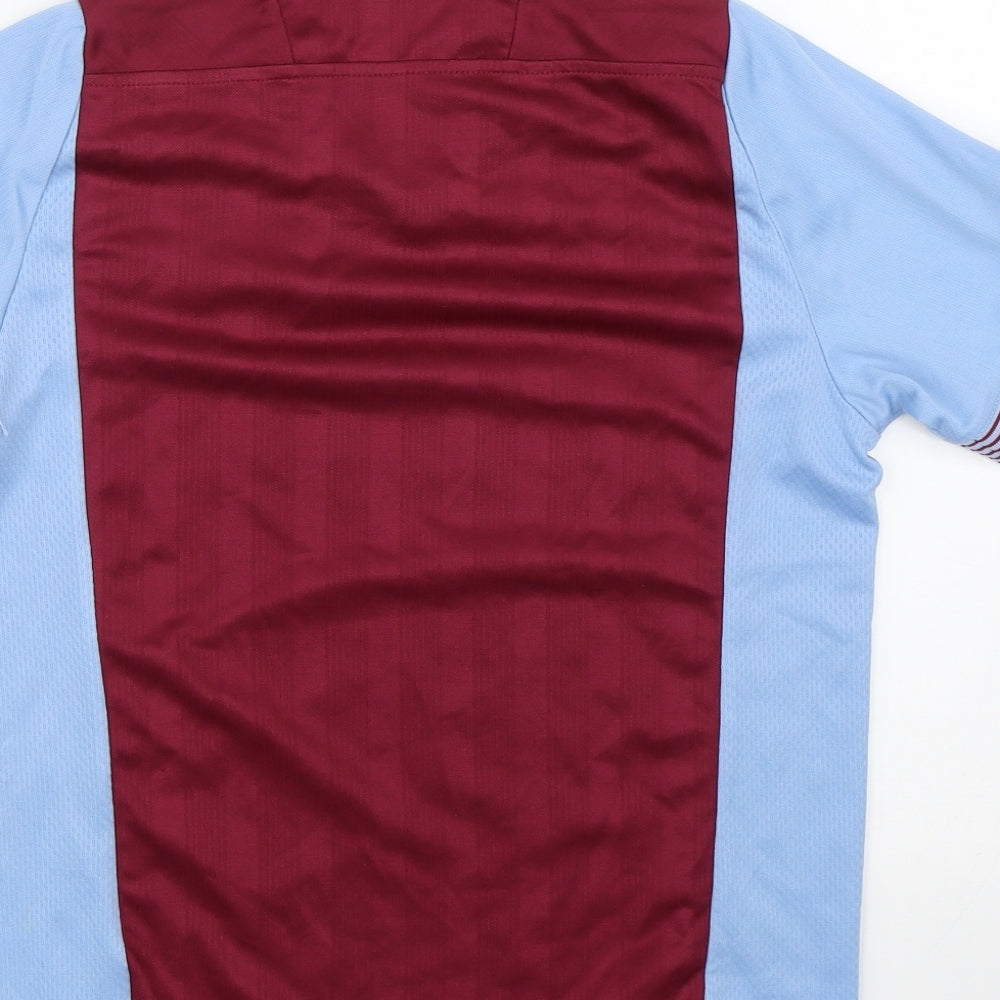 Macron Boys Purple Striped  Basic T-Shirt Size 11-12 Years  - Aston Villa FC