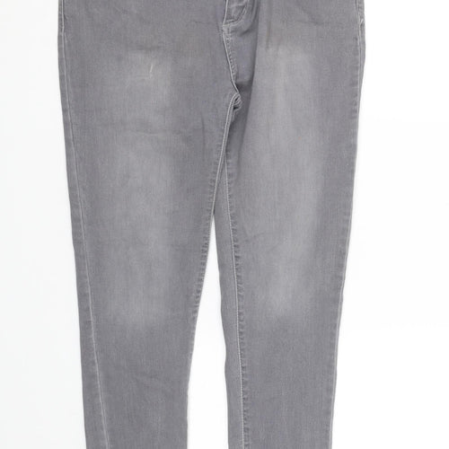 Peacocks Womens Grey   Skinny Jeans Size 14 L28 in