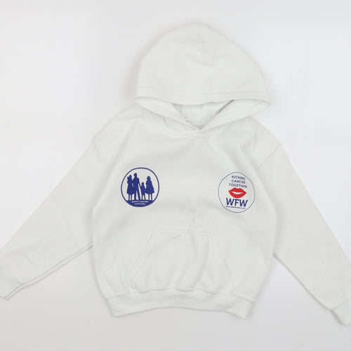 Gildan Girls White   Pullover Hoodie Size 5 Years  - Walk for Women