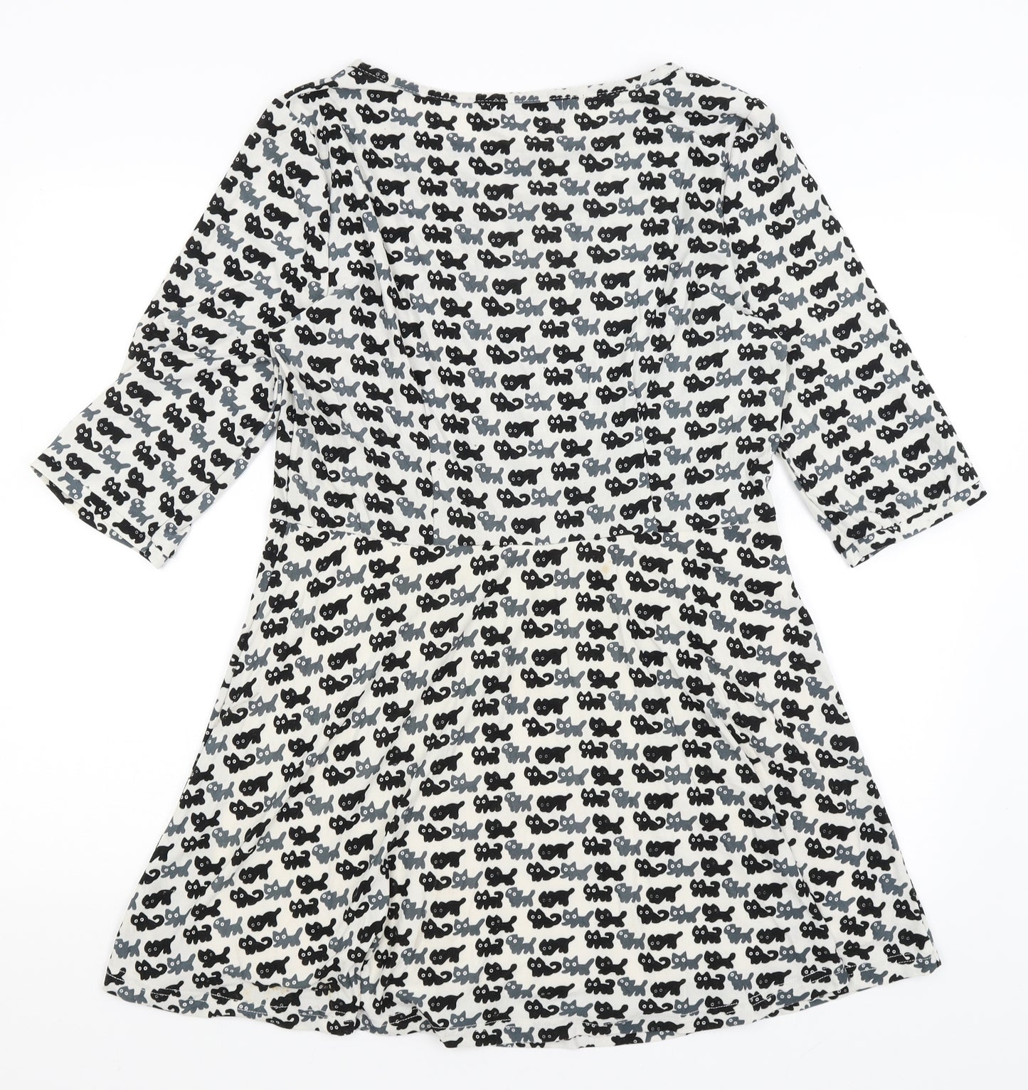 Pussycat Womens White   Fit & Flare  Size 14  - Cats