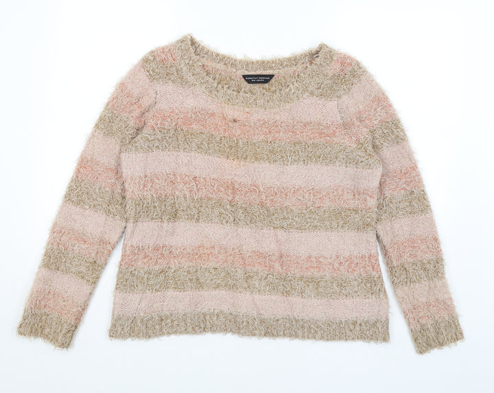 Dorothy Perkins Womens Brown Striped Pullover Jumper Size 16