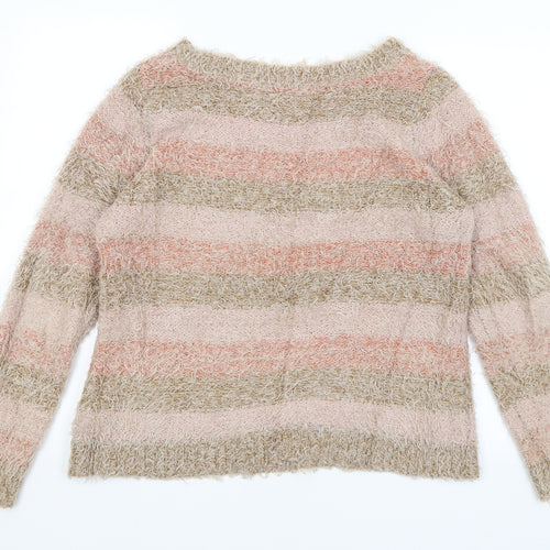 Dorothy Perkins Womens Brown Striped  Pullover Jumper Size 16