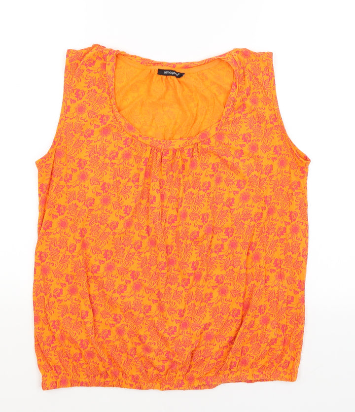 Atmosphere Womens Orange Paisley Basic Blouse Size 16