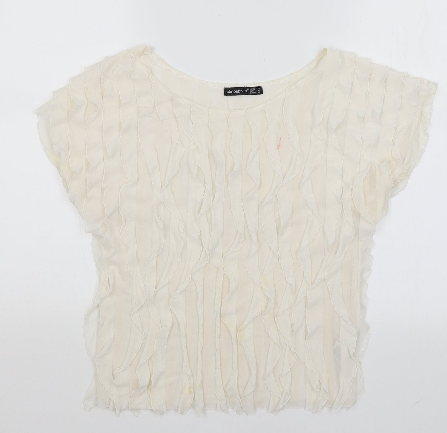 Atmosphere Womens White   Basic T-Shirt Size 14