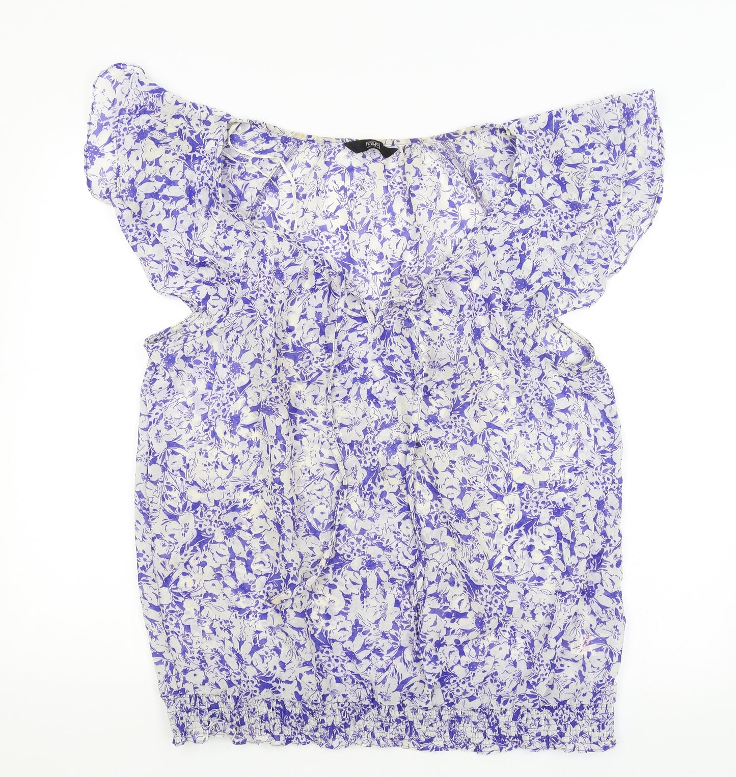 F&F Womens Blue Floral  Basic Blouse Size 18