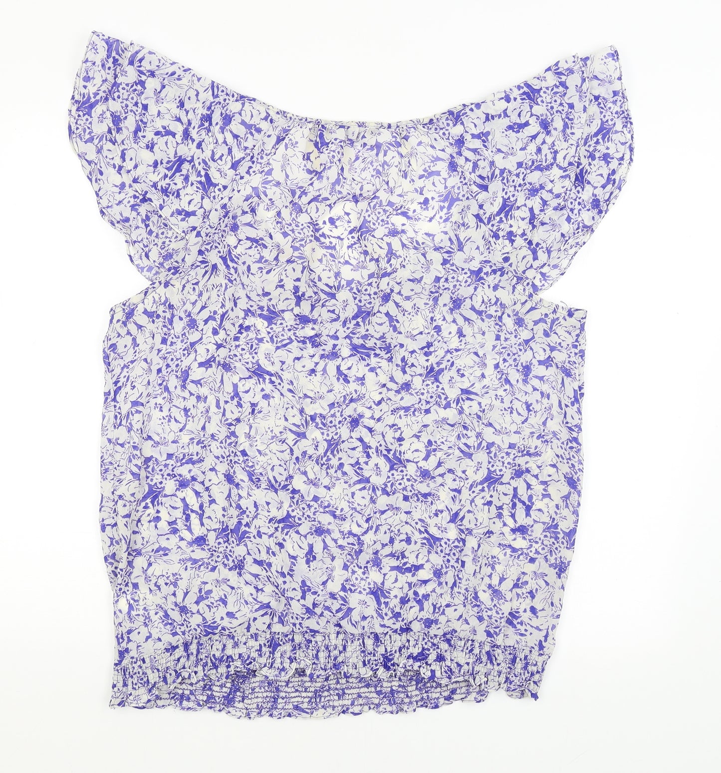 F&F Womens Blue Floral  Basic Blouse Size 18