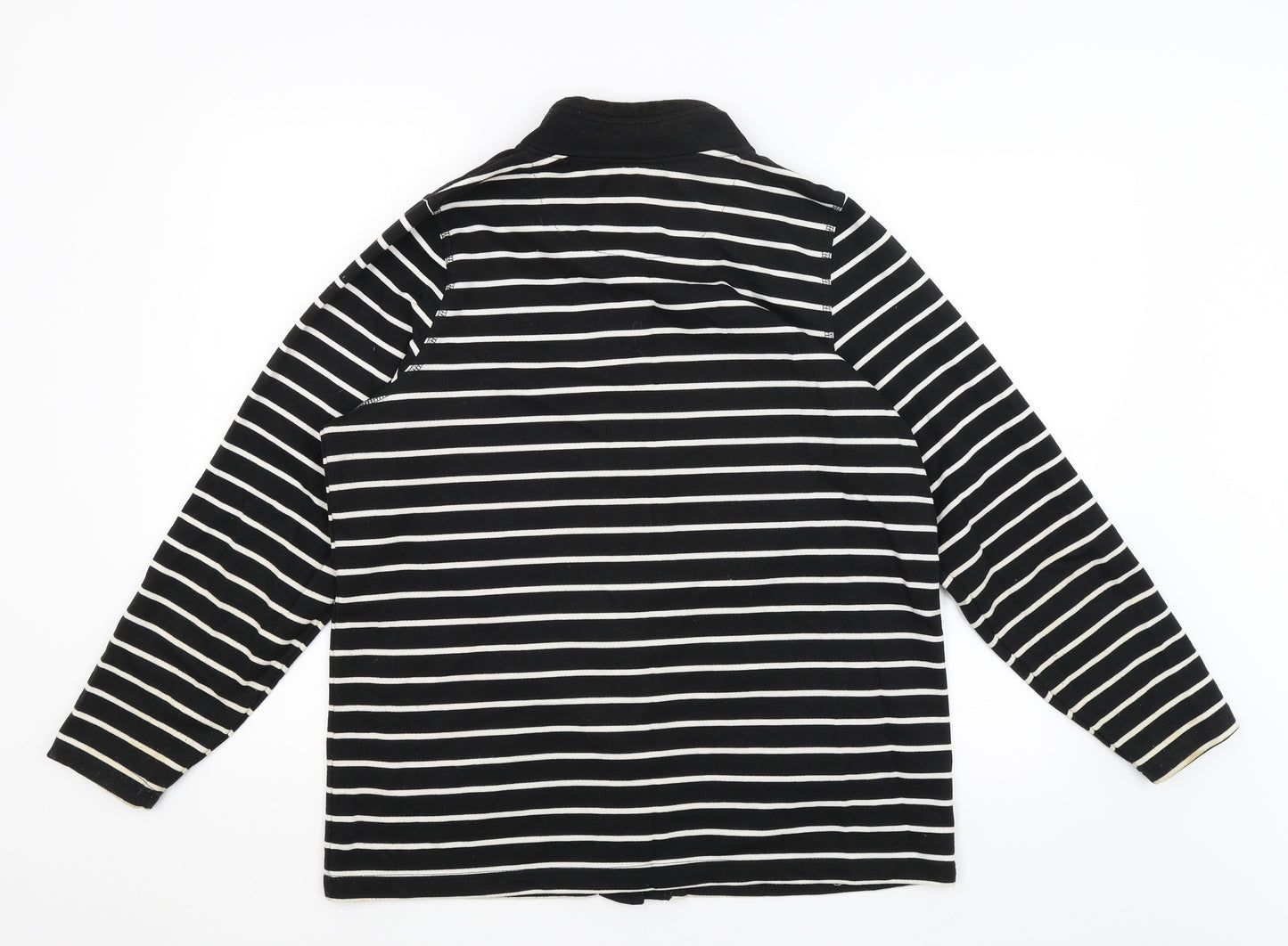 BM Womens Black Striped  Cardigan Jumper Size M