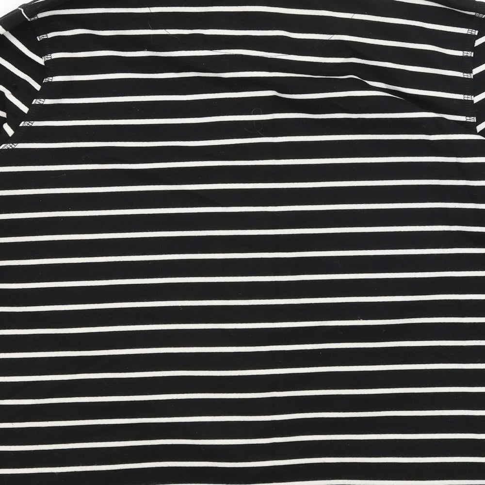 BM Womens Black Striped  Cardigan Jumper Size M