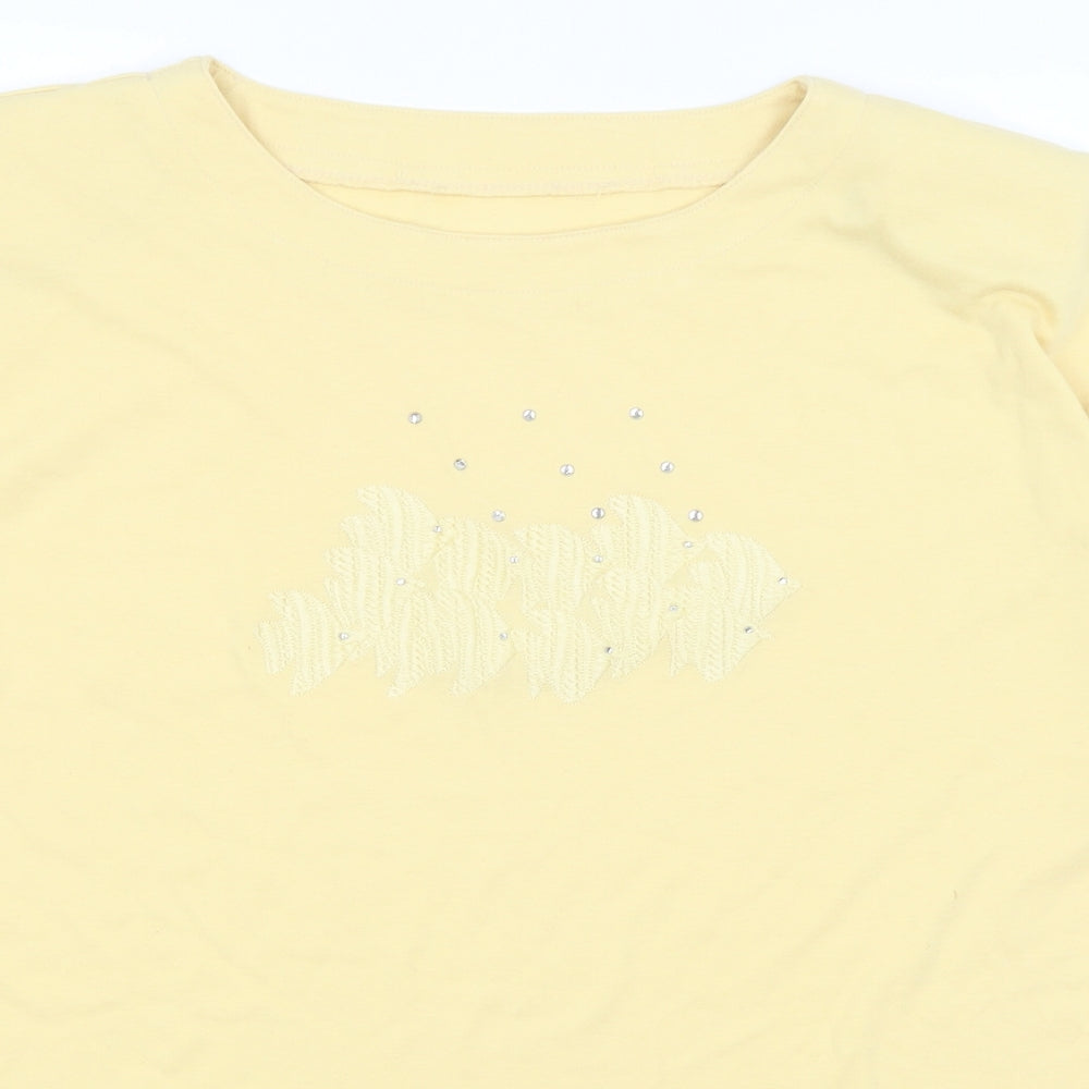 Preworn Womens Yellow   Basic T-Shirt Size M  - Fish