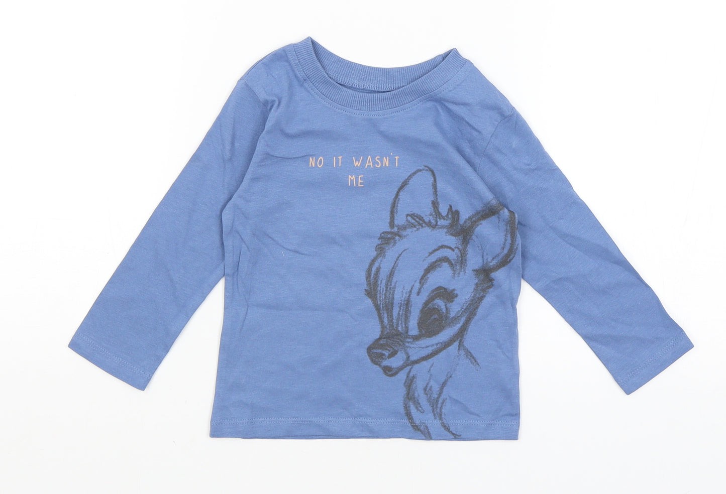 Disney Baby Baby Blue   Basic T-Shirt Size 9-12 Months  - Bambi
