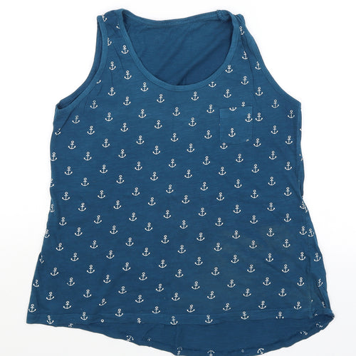 Avenue Womens Blue   Basic Tank Size 16  - Anchors