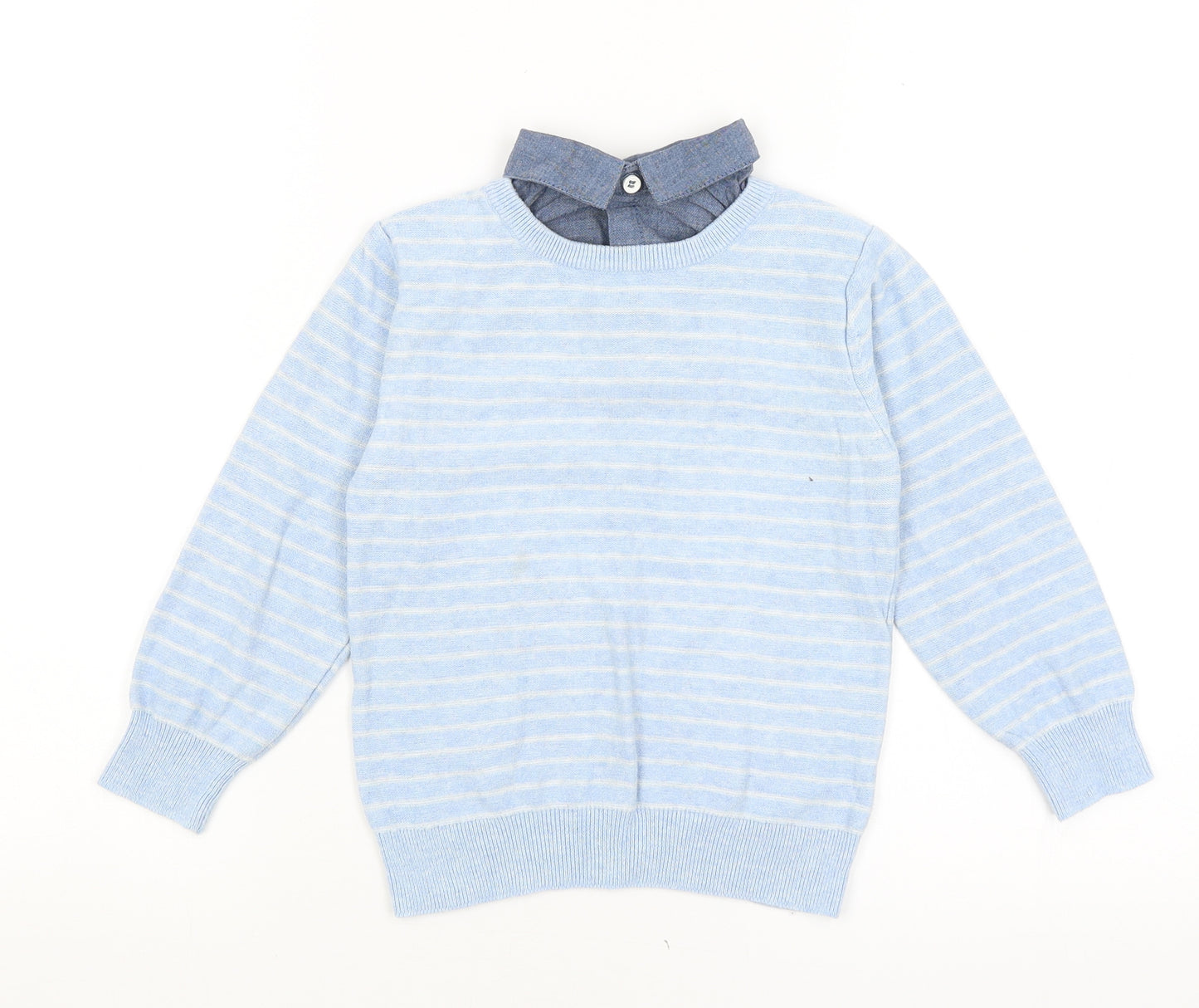 NEXT Boys Blue Striped  Pullover Jumper Size 3-4 Years