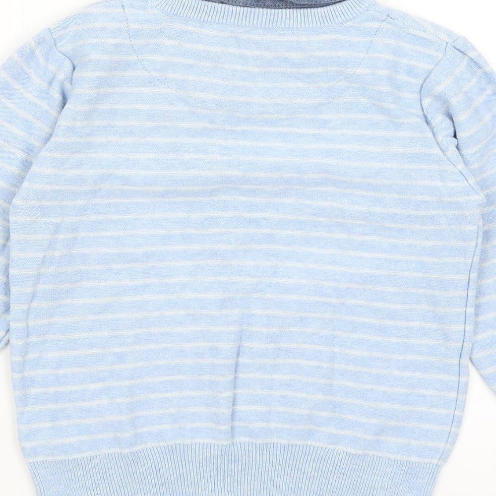 NEXT Boys Blue Striped  Pullover Jumper Size 3-4 Years