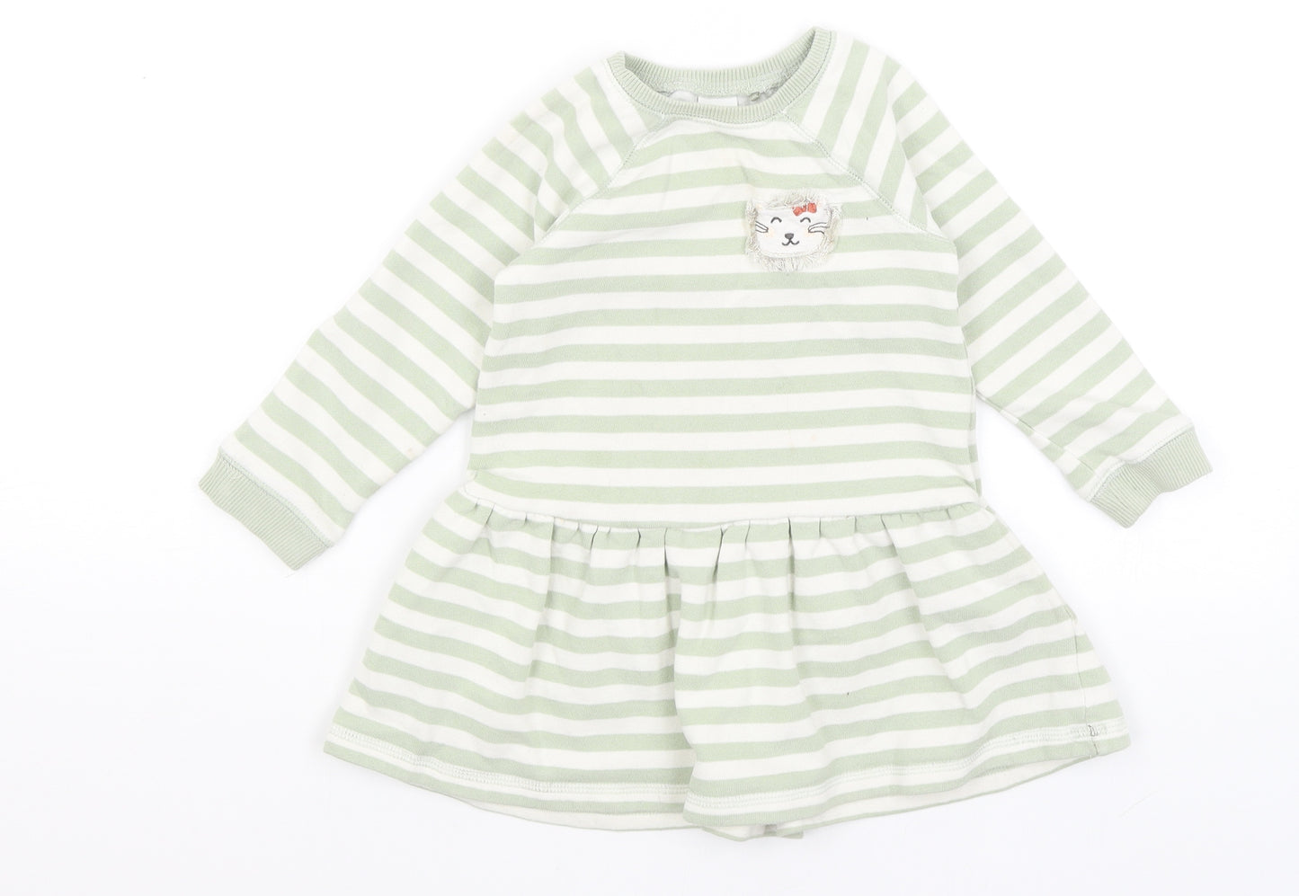NEXT Baby Green Striped  Jumper Dress  Size 18-24 Months