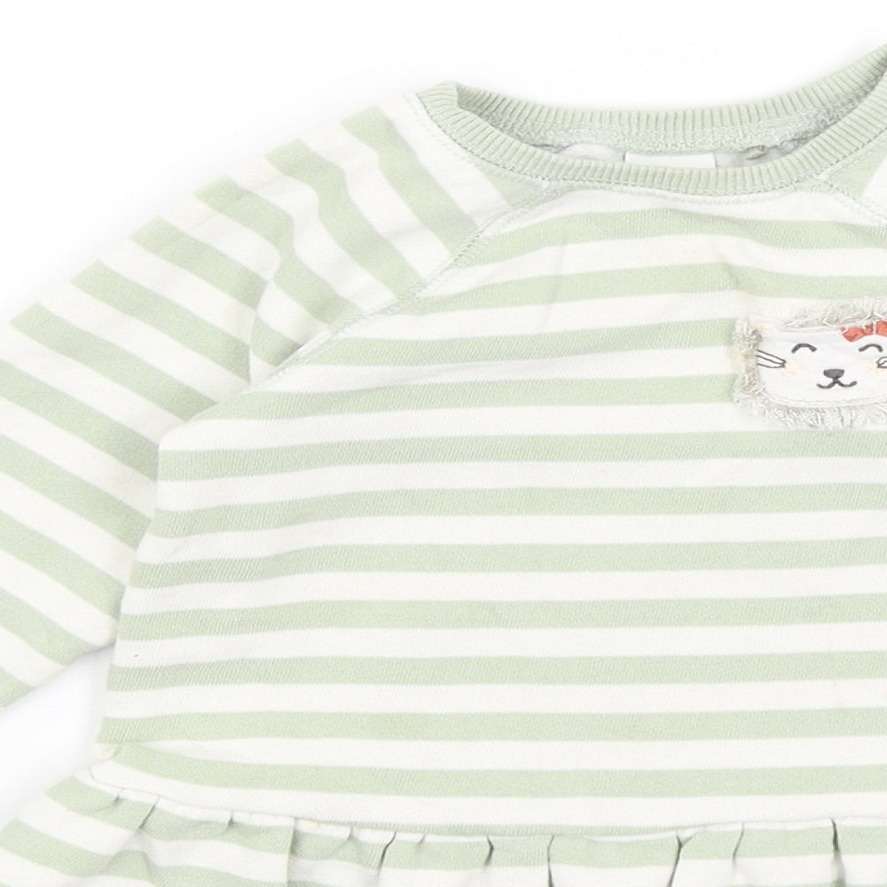 NEXT Baby Green Striped  Jumper Dress  Size 18-24 Months