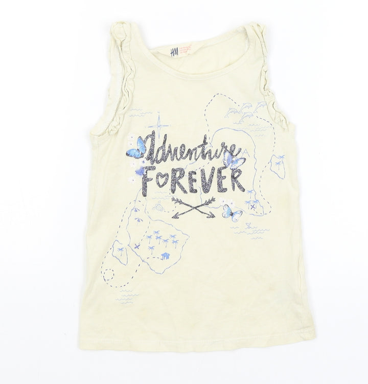 H&M Girls Yellow Basic Tank Size 5-6 Years - Adventure Forever