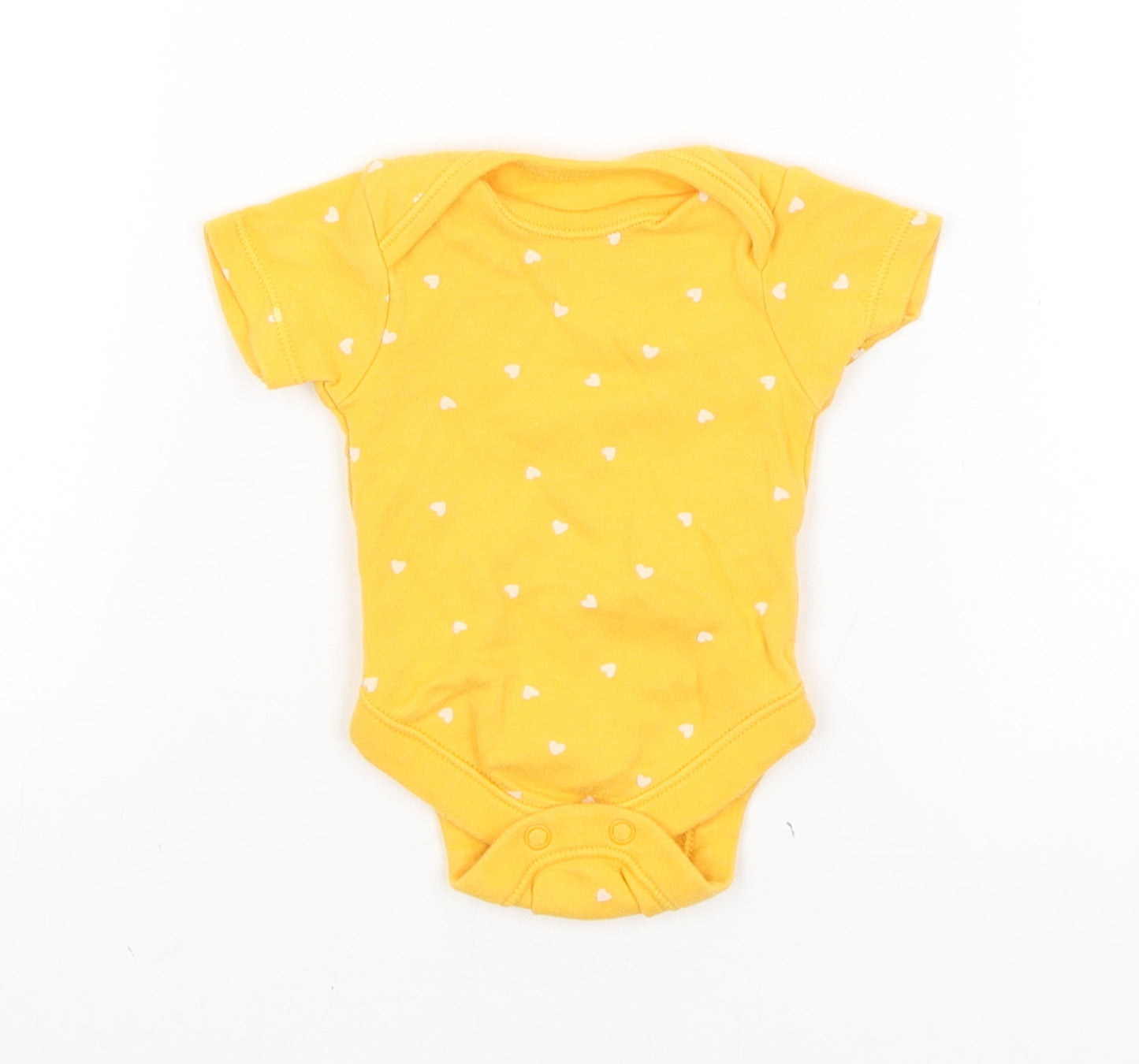 Nutmeg Baby Yellow   Romper One-Piece Size Newborn  - Hearts