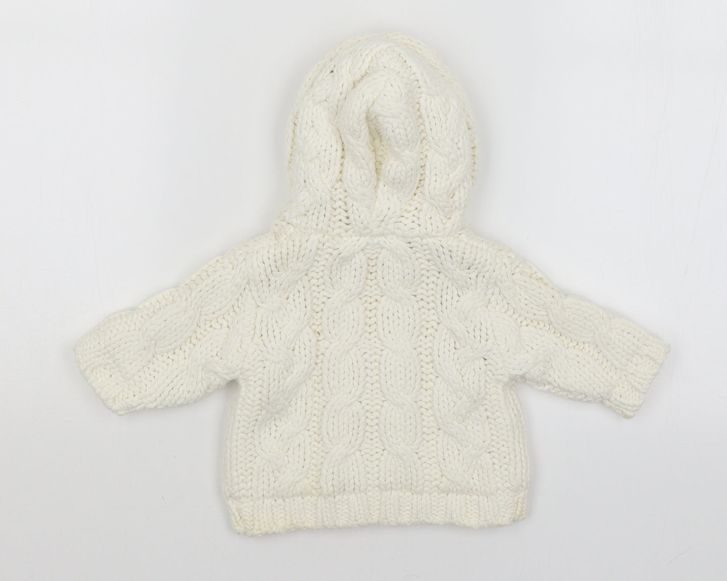 George Baby White   Full Zip Jumper Size 0-3 Months