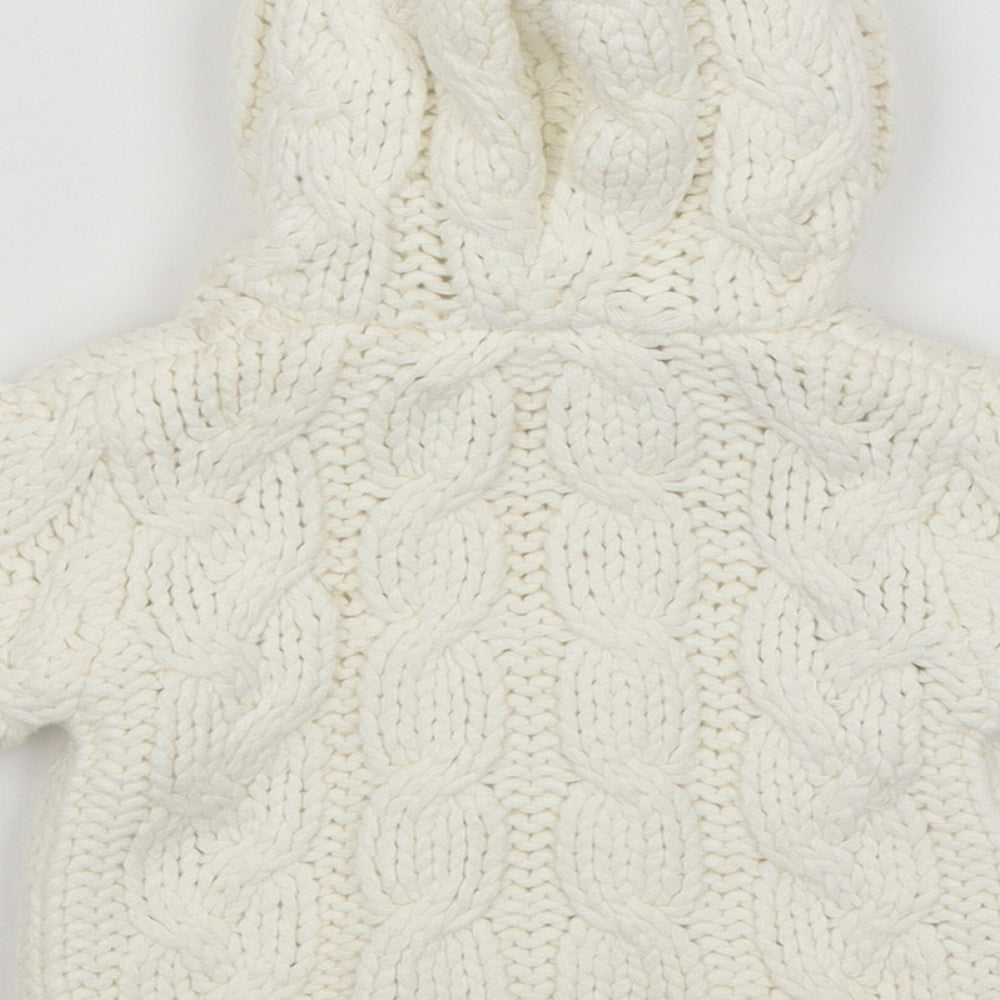 George Baby White   Full Zip Jumper Size 0-3 Months