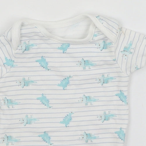 George Baby White Striped  Romper One-Piece Size 3-6 Months  - Dinosaurs