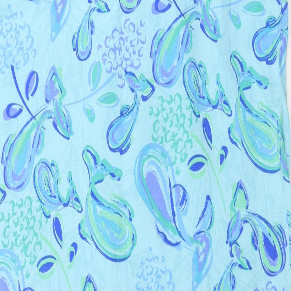 Fresh Produce  Womens Blue Floral  A-Line  Size M