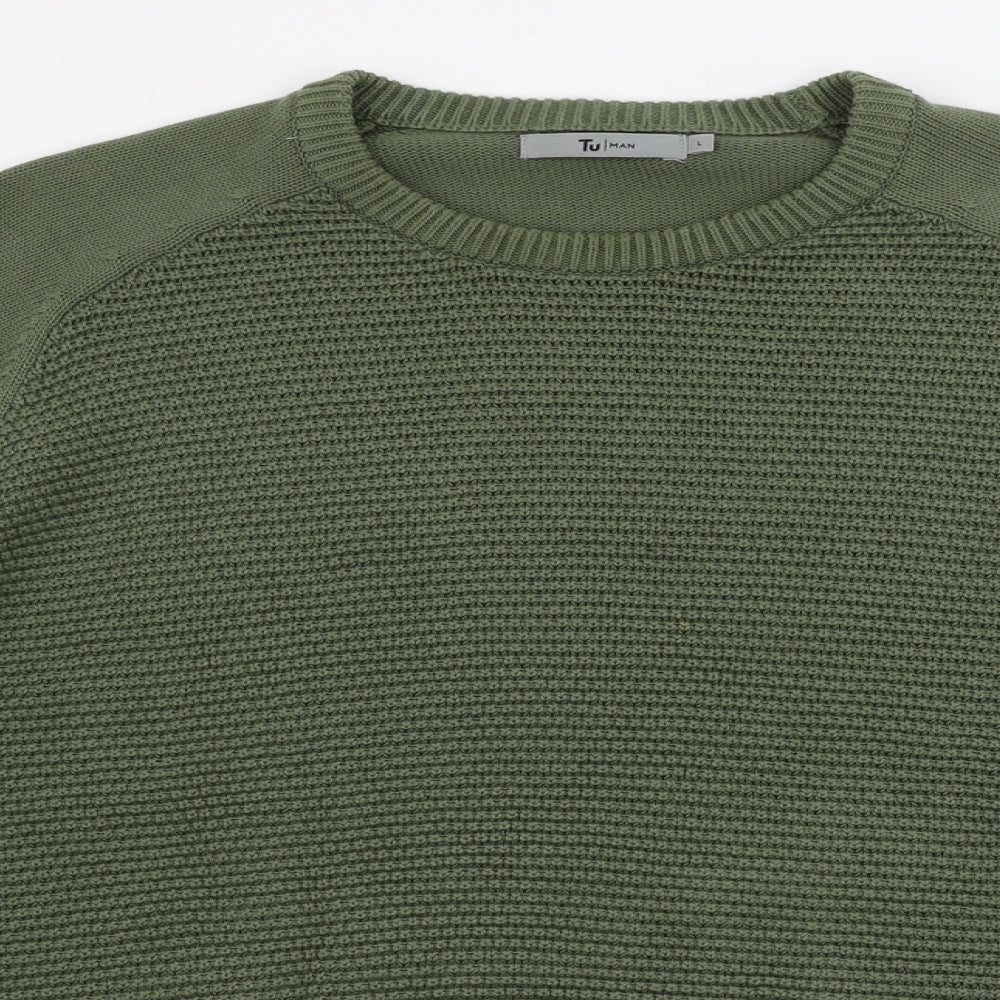 TU Mens Green   Pullover Jumper Size L
