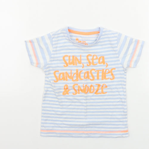 Preworn  Boys Blue Striped  Camisole T-Shirt Size 18-24 Months