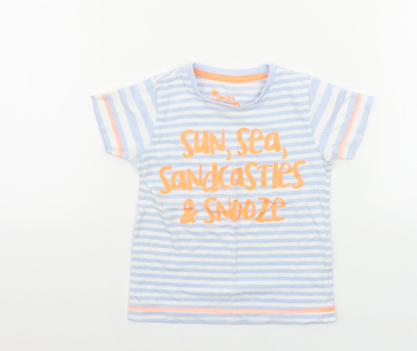 Preworn  Boys Blue Striped  Camisole T-Shirt Size 18-24 Months