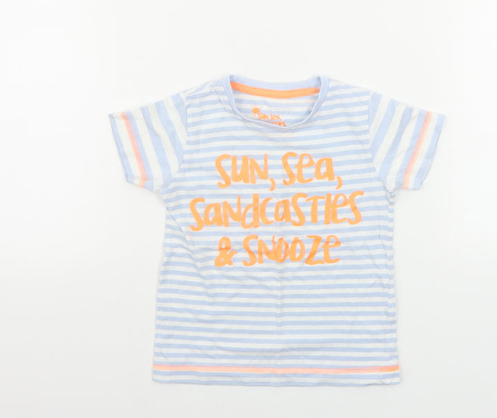 Preworn  Boys Blue Striped  Camisole T-Shirt Size 18-24 Months