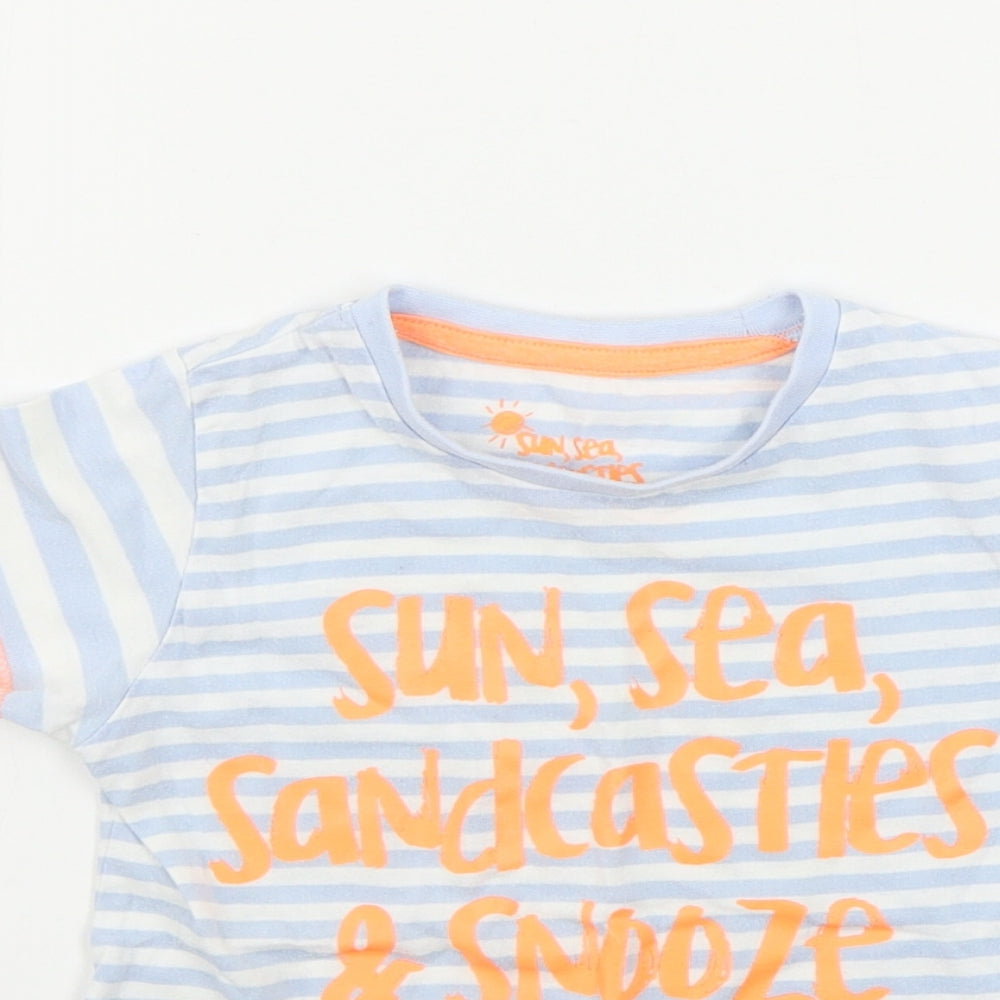 Preworn  Boys Blue Striped  Camisole T-Shirt Size 18-24 Months
