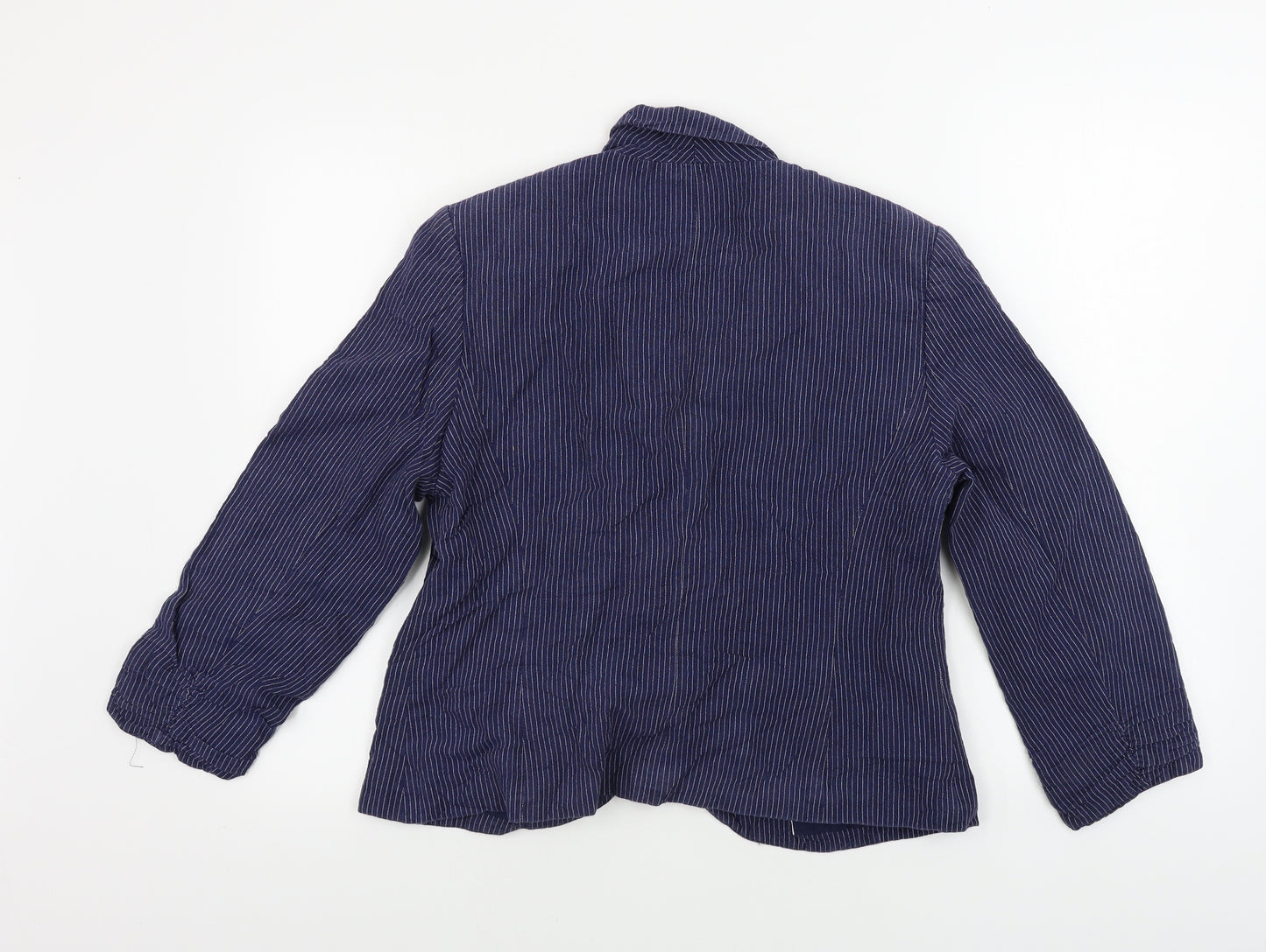 TU Womens Blue Striped  Jacket Blazer Size 16