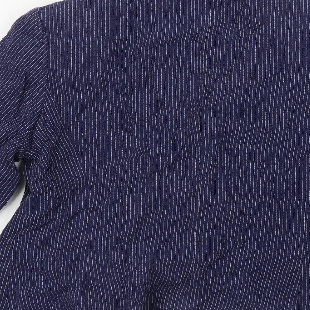 TU Womens Blue Striped  Jacket Blazer Size 16