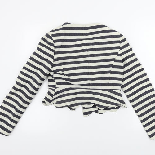 Atmosphere Womens Beige Striped  Jacket Coat Size 8