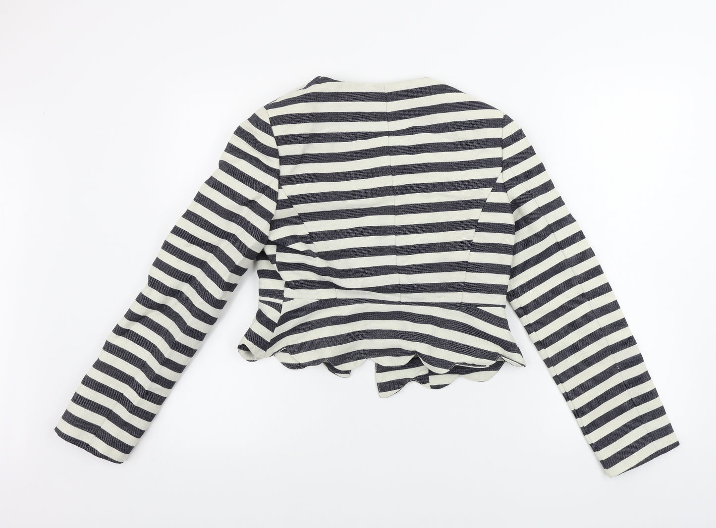 Atmosphere Womens Beige Striped  Jacket Coat Size 8