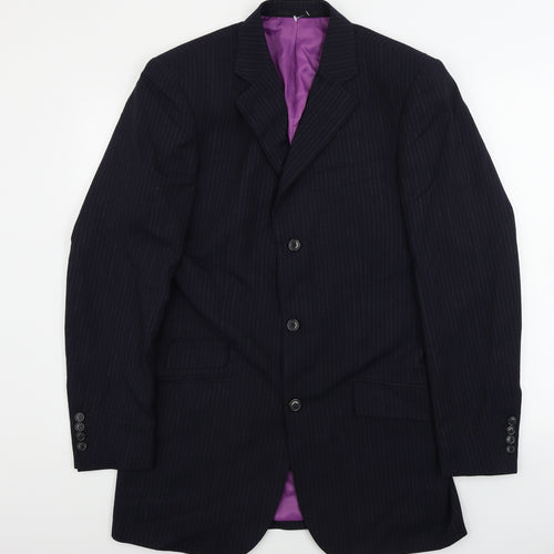 antich collection Mens Blue Striped  Jacket Blazer Size 38