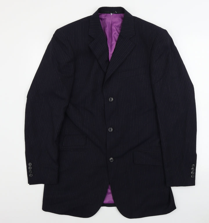 antich collection Mens Blue Striped Jacket Blazer Size 38