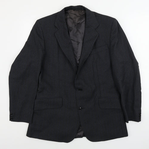 Preworn  Mens Grey Striped  Jacket Blazer Size 38