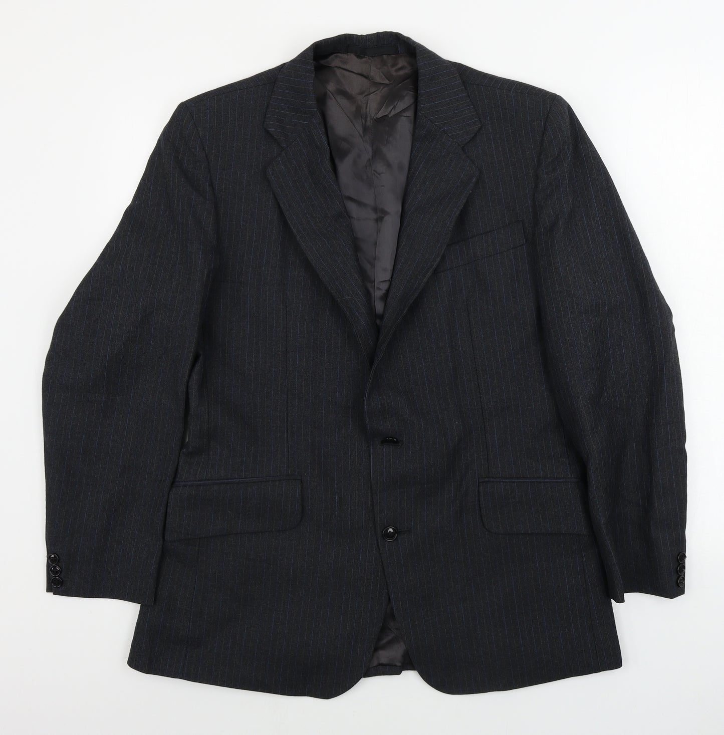 Preworn  Mens Grey Striped  Jacket Blazer Size 38