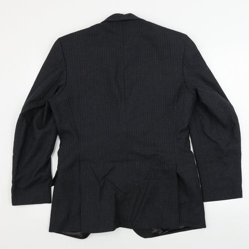 Preworn  Mens Grey Striped  Jacket Blazer Size 38