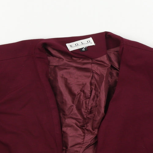 Solo  Womens Purple   Jacket Blazer Size 14