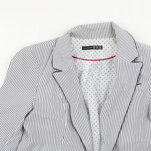 Atmosphere  Womens White Striped  Jacket Blazer Size 10
