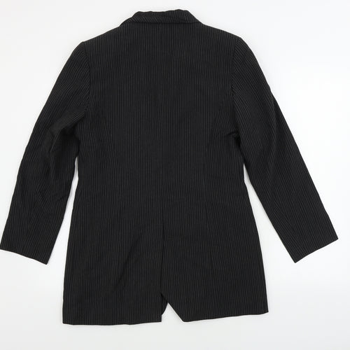 FASHION EXTRA Womens Black Striped  Jacket Blazer Size 12